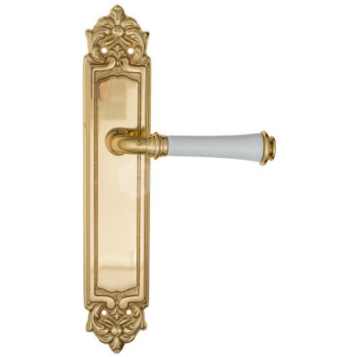 Дверная ручка Fratelli Cattini Gracia Ceramica Bianco FCT1141 PL96-OLV полированная латунь