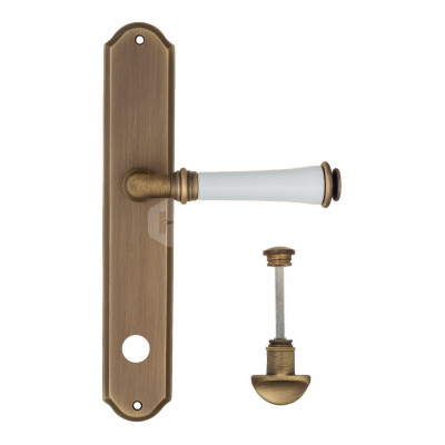 Дверная ручка Fratelli Cattini Gracia Ceramica Bianco FCT1185 WC-2 PL02-BY матовая бронза