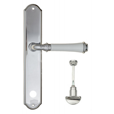 Дверная ручка Fratelli Cattini Gracia Ceramica Bianco FCT1161 WC-2 PL02-CR полированный хром Дверная ручка Fratelli Cattini Gracia Ceramica Bianco FCT1161 WC-2 PL02-CR полированный хром