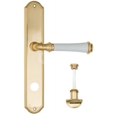 Дверная ручка Fratelli Cattini Gracia Ceramica Bianco FCT1130 WC-2 PL02-OLV полированная латунь