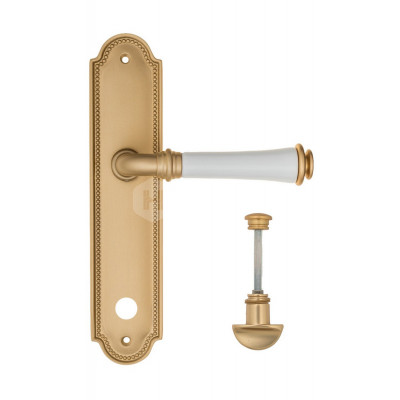 Дверная ручка Fratelli Cattini Gracia Ceramica Bianco FCT1413 WC-2 PL248-BS матовая латунь