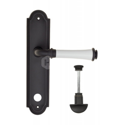 Дверная ручка Fratelli Cattini Gracia Ceramica Bianco FCT1117 WC-2 PL248-NM матовый черный Дверная ручка Fratelli Cattini Gracia Ceramica Bianco FCT1117 WC-2 PL248-NM матовый черный