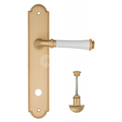 Дверная ручка Fratelli Cattini Gracia Ceramica Bianco FCT1414 WC-2 PL257-BS матовая латунь