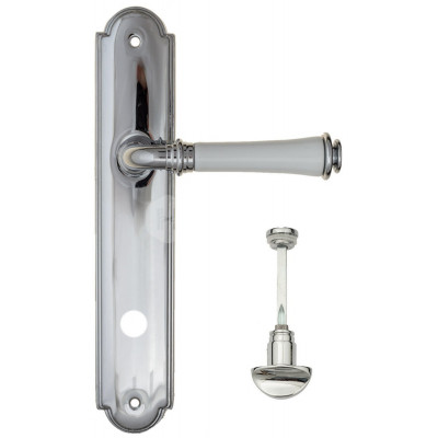 Дверная ручка Fratelli Cattini Gracia Ceramica Bianco FCT1167 WC-2 PL257-CR полированный хром Дверная ручка Fratelli Cattini Gracia Ceramica Bianco FCT1167 WC-2 PL257-CR полированный хром