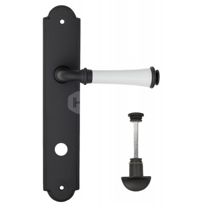 Дверная ручка Fratelli Cattini Gracia Ceramica Bianco FCT1123 WC-2 PL257-NM матовый черный