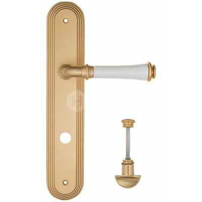 Дверная ручка Fratelli Cattini Gracia Ceramica Bianco FCT1415 WC-2 PL288-BS матовая латунь