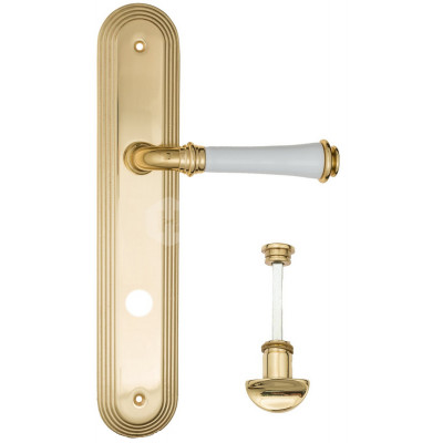 Дверная ручка Fratelli Cattini Gracia Ceramica Bianco FCT1136 WC-2 PL288-OLV полированная латунь