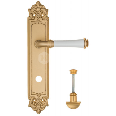 Дверная ручка Fratelli Cattini Gracia Ceramica Bianco FCT1416 WC-2 PL96-BS матовая латунь