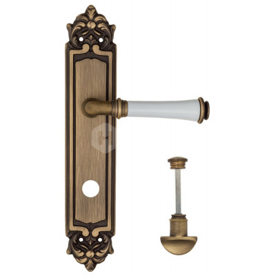 Дверная ручка Fratelli Cattini Gracia Ceramica Bianco FCT1189 WC-2 PL96-BY матовая бронза Дверная ручка Fratelli Cattini Gracia Ceramica Bianco FCT1189 WC-2 PL96-BY матовая бронза