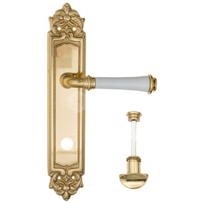 Дверная ручка Fratelli Cattini Gracia Ceramica Bianco FCT1142 WC-2 PL96-OLV полированная латунь