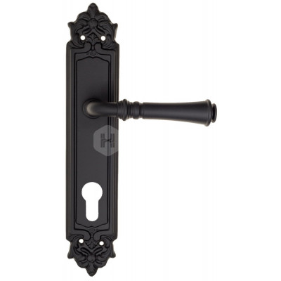 Дверная ручка Fratelli Cattini Gracia FCT1451 CYL PL96-NM матовый черный Дверная ручка Fratelli Cattini Gracia FCT1451 CYL PL96-NM матовый черный