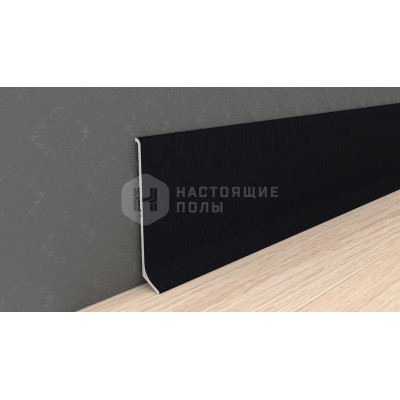 Металлический плинтус Neexy AKBD60-SBL Муар черный, 2500*60*12 мм
