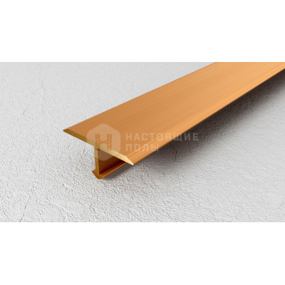 Профиль T-образный плоский Neexy PVL36-03 брашированная латунь, 2700*18*8 мм