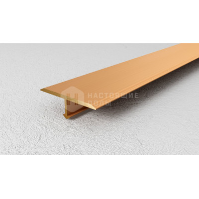 Профиль T-образный плоский Neexy PVL38-03 брашированная латунь, 2700*25*8 мм