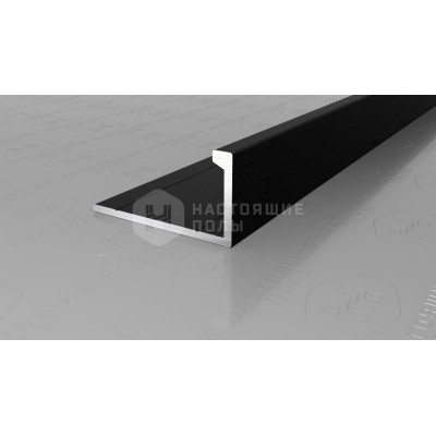 Профиль L-образный алюминиевый Neexy PV02-46 черный блестящий браш, 2700*21.5*11 мм