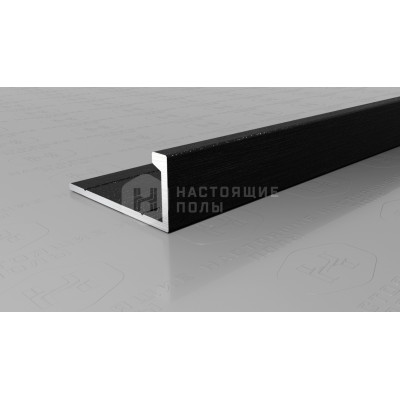 Профиль L-образный алюминиевый Neexy PV01-46 черный блестящий браш, 2700*21.5*9 мм