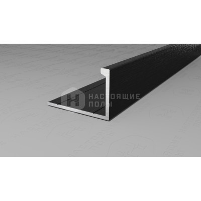 Профиль L-образный алюминиевый Neexy PV03-46 черный блестящий браш, 2700*21.5*13.5 мм