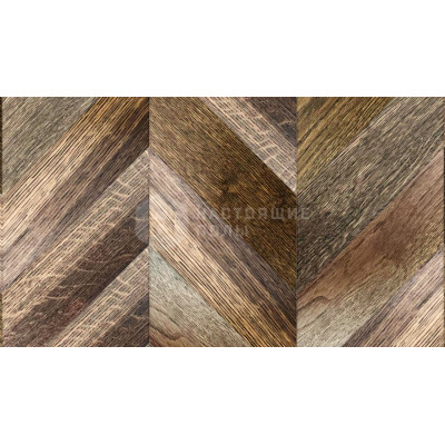 Паркет французская елка Kraft Parkett 911 Дуб Рустик, 480*120*13.5 мм