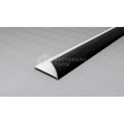 Профиль внешний алюминиевый Neexy PV17-46 черный блестящий браш, 2700*12*24 мм