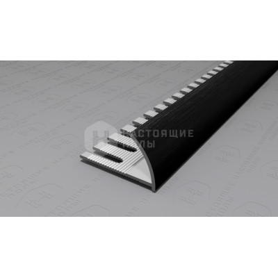 Профиль внешний алюминиевый гибкий Neexy PV21-46 черный блестящий браш, 2700*14*24 мм