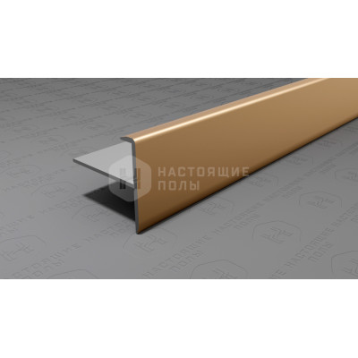 Профиль лестничный F-образный алюминиевый Neexy PV53-08 шампань матовая, 2700*25*24.2 мм