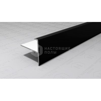 Профиль лестничный F-образный алюминиевый Neexy PV53-18 черный матовый, 2700*25*24.2 мм