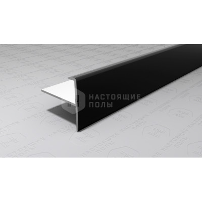 Профиль лестничный F-образный алюминиевый Neexy PV53-19 черный блестящий, 2700*25*24.2 мм