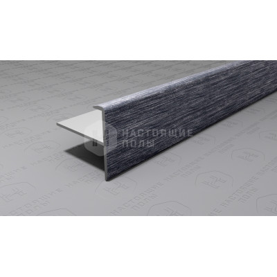 Профиль лестничный F-образный алюминиевый Neexy PV53-45 серебро блестящее браш, 2700*25*24.2 мм