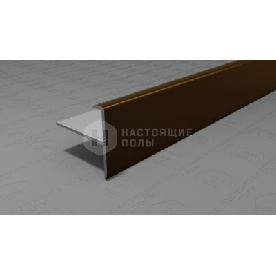 Профиль лестничный F-образный алюминиевый Neexy PV53-48 темная бронза блестящая, 2700*25*24.2 мм