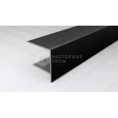 Угол защитный алюминиевый Neexy PV64-46 черный блестящий браш, 2700*25*25 мм