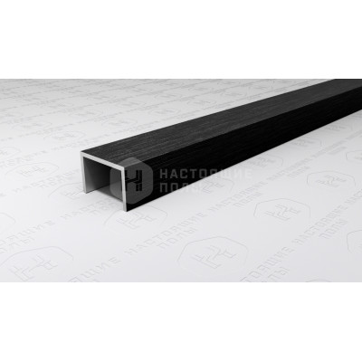 Профиль П-образный алюминиевый Neexy PV84-46 черный блестящий браш, 2700*15*10 мм