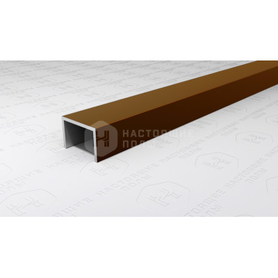 Профиль П-образный алюминиевый Neexy PV84-48 темная бронза блестящая, 2700*15*10 мм