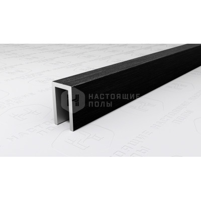 Профиль П-образный алюминиевый Neexy PV85-46 черный блестящий браш, 2700*6*10 мм