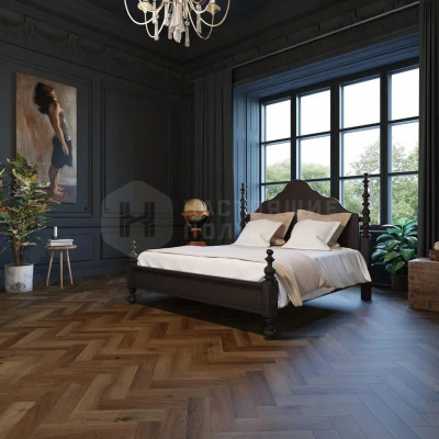 LVT плитка Invictus Maximus Herringbone Highland Oak Chocolate, 749*150*2,5 мм