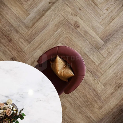 LVT плитка Invictus Maximus Herringbone Highland Oak Roasted, 749*150*2,5 мм