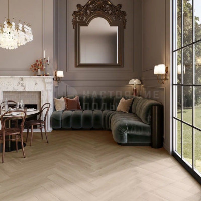 LVT плитка Invictus Maximus Herringbone Divine Oak Cookie, 749*150*2,5 мм
