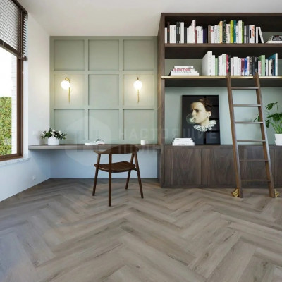 SPC плитка Invictus Maximus Herringbone River Oak Trout, 743*145*5 мм