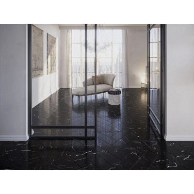 SPC плитка Invictus Maximus Herringbone Black Marble Noir, 743*145*5 мм SPC плитка Invictus Maximus Herringbone Black Marble Noir, 743*145*5 мм