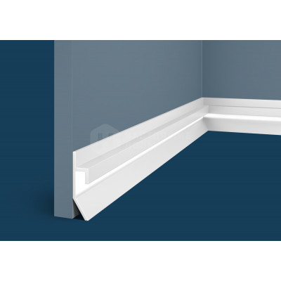 Белый плинтус Cosca Decor PL004 под покраску, 2000*65*16 мм