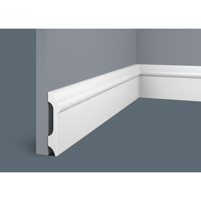 Белый плинтус Cosca Decor PX043 под покраску, 2000*100*16 мм