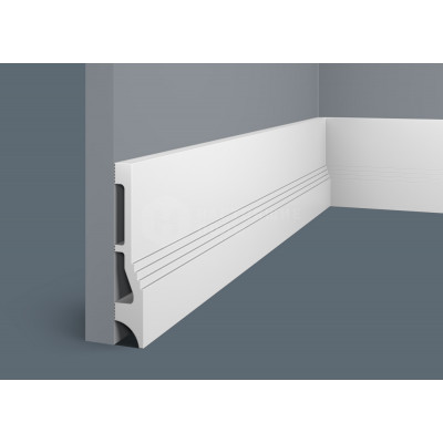 Белый плинтус Cosca Decor PX047 под покраску, 2000*112*20 мм