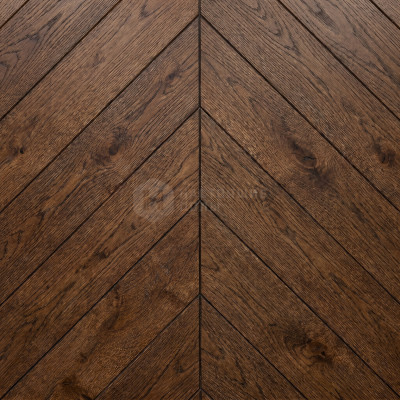 Паркет французская елка Lab Arte Дуб Рустик Бронза лак, 620/480*140*14 мм