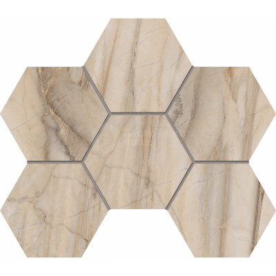 Керамический гранит Estima Бернини Мозаика Hexagon BR01 Бежевый Полированный, 285*250*10 мм