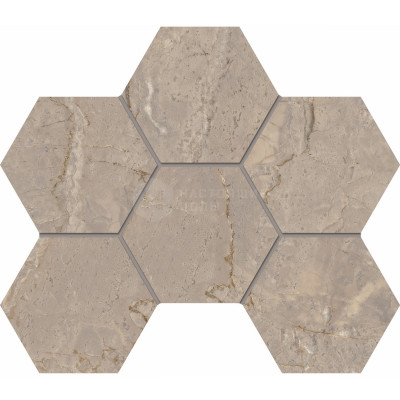 Керамический гранит Estima Бернини Мозаика Hexagon BR02 Бежевый Полированный, 285*250*10 мм