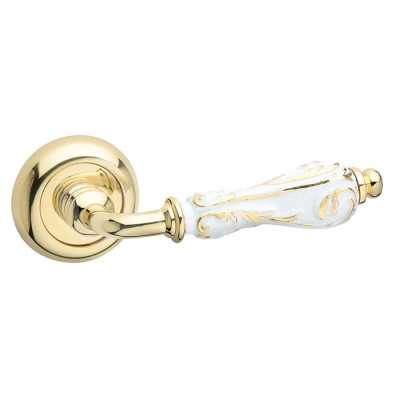Дверная ручка Fimet Flora 147P/231C F01 White/Gold