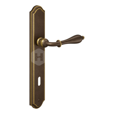 Дверная ручка на планке с отверстием под ключ буратино dnd Lirica 800P BSS