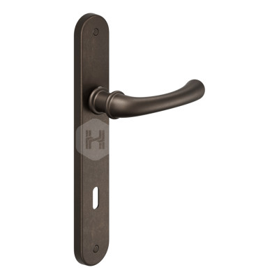 Дверная ручка на планке с отверстием под ключ буратино dnd Lorena 250/NXP AB