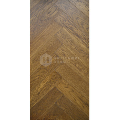 Паркет Елочка Goldenwood Дуб Шоколад Натур матовый лак, 600*110*12.2 мм