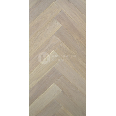 Паркет Елочка Goldenwood Дуб Жемчужный Селект матовый лак, 600*110*12.2 мм