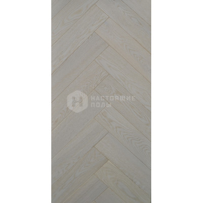 Паркет Елочка Goldenwood Дуб Снежный Селект матовый лак, 600*110*12.2 мм
